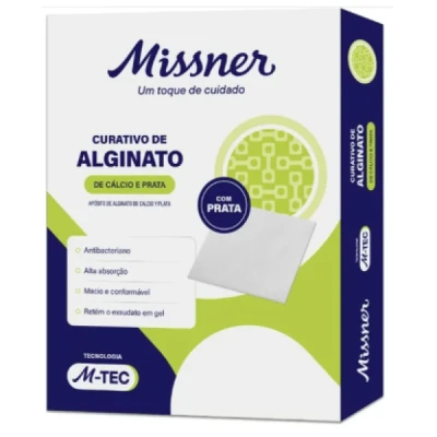 Curativo Alginato de Cálcio e Prata - 10cm x 10cm - Missner