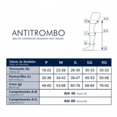 Meia de Compressão Antitrombo Panturrilha 3/4 - Sigvaris