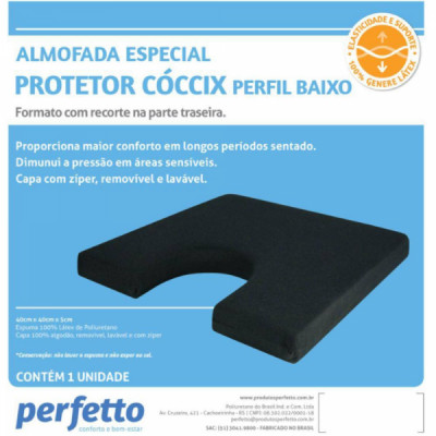 Almofada Látex Cóccix Perfil Baixo - Perfetto