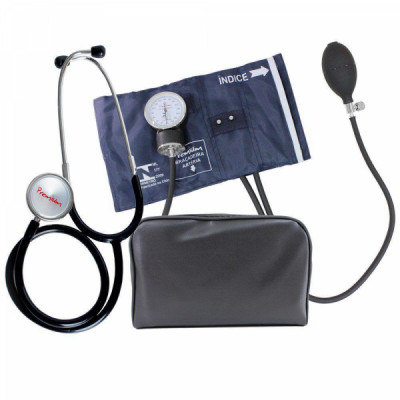 Esfigmomanômetro Kit com Estetoscópio Fecho em Metal - Premium